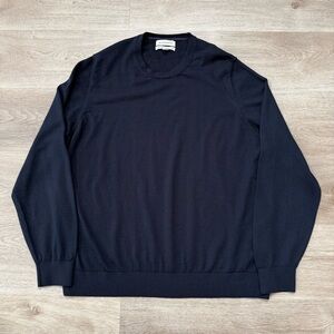 M&S Autograph Merino Wool Sweater Jumper Mens 3XL *FITS BEST AS XL Navy Blue